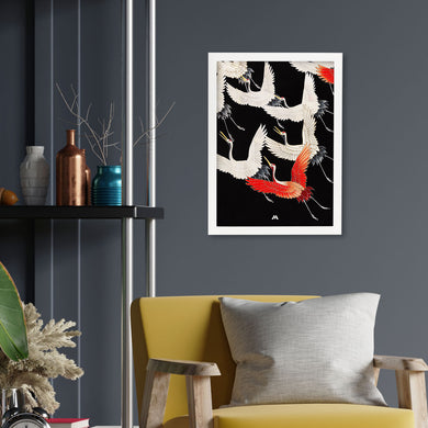 Furisode With A Myriad Of Flying Cranes Art-Poster
