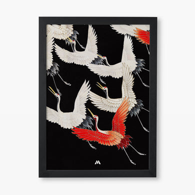 Furisode With A Myriad Of Flying Cranes Art-Poster