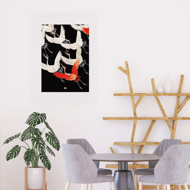 Furisode With A Myriad Of Flying Cranes Art-Poster