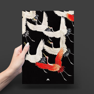 Furisode With A Myriad Of Flying Cranes Art-Poster