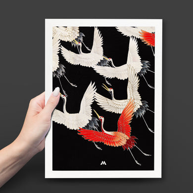 Furisode With A Myriad Of Flying Cranes Art-Poster