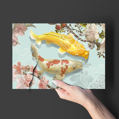 Japanese Koi Fish Art-Poster
