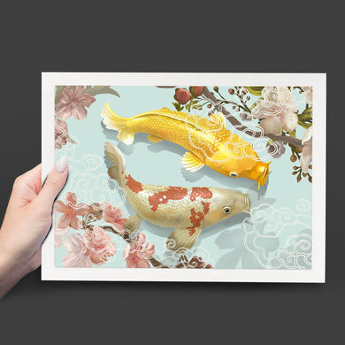Japanese Koi Fish Art-Poster