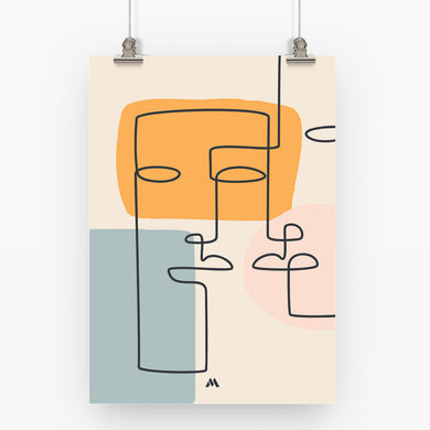 Companions Abstraction Art Poster