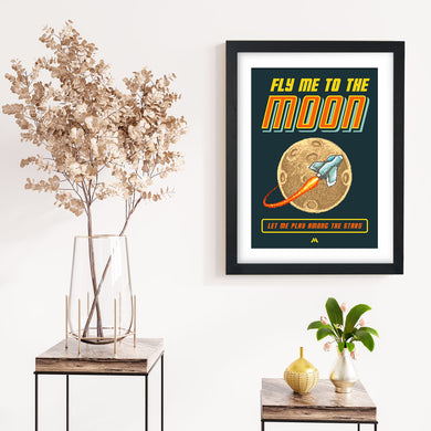 Fly Me to the Moon Pixel Art Art-Poster