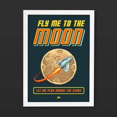 Fly Me to the Moon Pixel Art Art-Poster