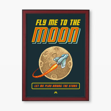 Fly Me to the Moon Pixel Art Art-Poster