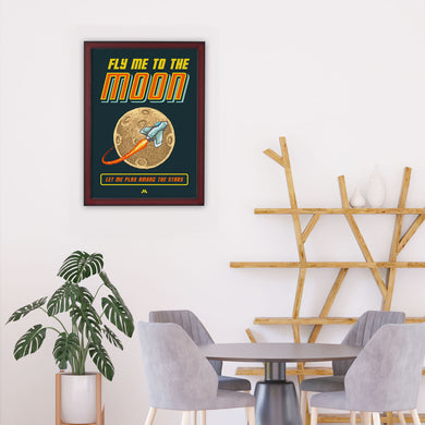 Fly Me to the Moon Pixel Art Art-Poster