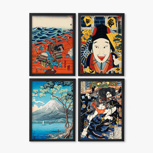 Traditional Japanese Paintings Art Poster-Combo