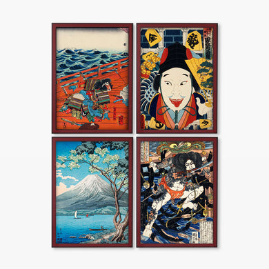 Traditional Japanese Paintings Art Poster-Combo