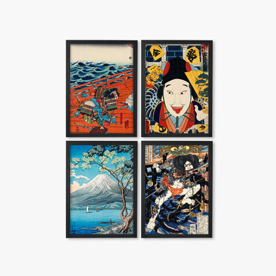 Traditional Japanese Paintings Art Poster-Combo