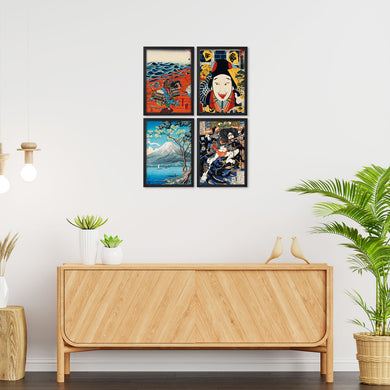Traditional Japanese Paintings Art Poster-Combo