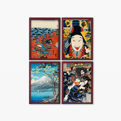 Traditional Japanese Paintings Art Poster-Combo