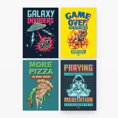 Retro Pixel Art Collection Art Poster-Combo