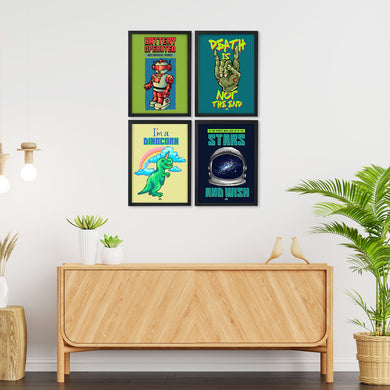 Vintage Pixel Art Collection Art Poster-Combo