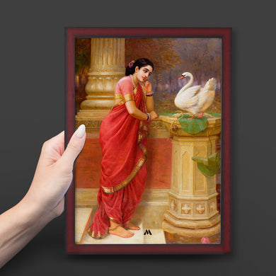 Damayanti and the Swan [Raja Ravi Varma] Art-Poster
