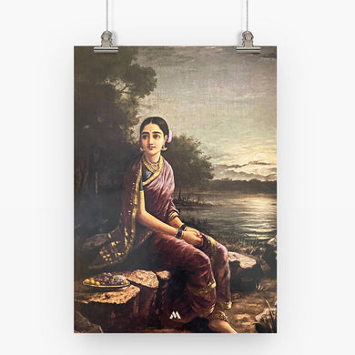 Radha In The Moonlight [Raja Ravi Varma]1890 Art-Poster