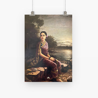 Radha In The Moonlight [Raja Ravi Varma]1890 Art-Poster