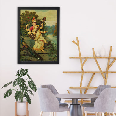 Saraswati [Raja Ravi Varma]  Art-Poster