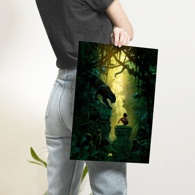 The Jungle Book-Mowgli and Bagheera Art Poster