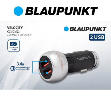 Blaupunkt Velocity Dual USB Quick Charger with Micro USB Cable included