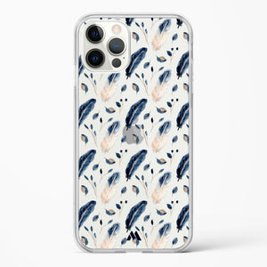 Painted Willow Bird Feathers Crystal Clear Transparent Case-(Apple)