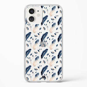 Painted Willow Bird Feathers Crystal Clear Transparent Case-(Apple)