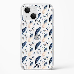 Painted Willow Bird Feathers Crystal Clear Transparent Case-(Apple)