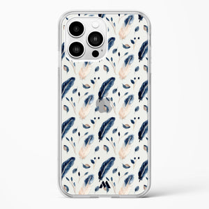 Painted Willow Bird Feathers Crystal Clear Transparent Case-(Apple)