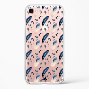 Painted Willow Bird Feathers Crystal Clear Transparent Case-(Apple)