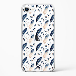 Painted Willow Bird Feathers Crystal Clear Transparent Case-(Apple)