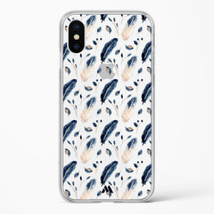 Painted Willow Bird Feathers Crystal Clear Transparent Case-(Apple)