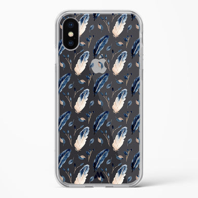 Painted Willow Bird Feathers Crystal Clear Transparent Case-(Apple)