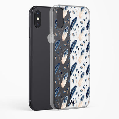 Painted Willow Bird Feathers Crystal Clear Transparent Case-(Apple)