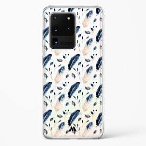 Painted Willow Bird Feathers Crystal Clear Transparent Case-(Samsung)