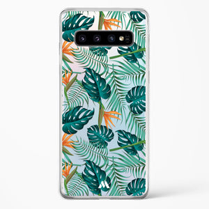 Jungle Leaves Crystal Clear Transparent Case-(Samsung)