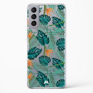 Jungle Leaves Crystal Clear Transparent Case-(Samsung)