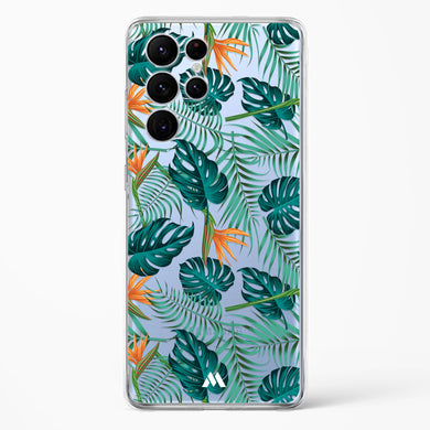 Jungle Leaves Crystal Clear Transparent Case-(Samsung)