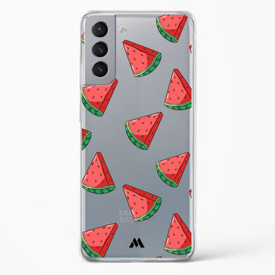 Tumbling Watermelon Crystal Clear Transparent Case-(Samsung)