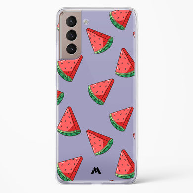 Tumbling Watermelon Crystal Clear Transparent Case-(Samsung)