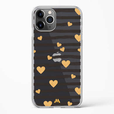 Hearts in Gold Crystal Clear Transparent Case (Apple)