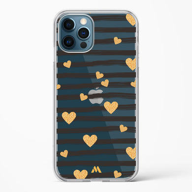 Hearts in Gold Crystal Clear Transparent Case (Apple)