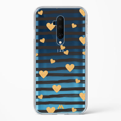 Hearts in Gold Crystal Clear Transparent Case-(OnePlus)