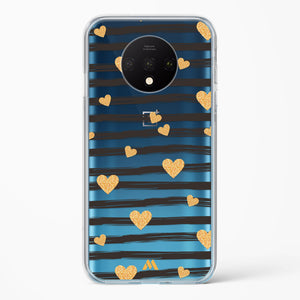 Hearts in Gold Crystal Clear Transparent Case-(OnePlus)