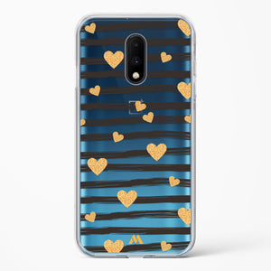 Hearts in Gold Crystal Clear Transparent Case-(OnePlus)