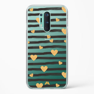 Hearts in Gold Crystal Clear Transparent Case-(OnePlus)