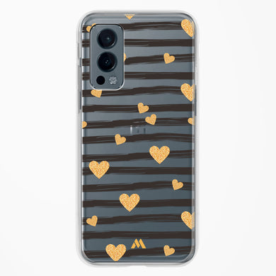 Hearts in Gold Crystal Clear Transparent Case (OnePlus)