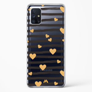 Hearts in Gold Crystal Clear Transparent Case-(Samsung)