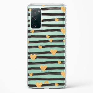 Hearts in Gold Crystal Clear Transparent Case-(Samsung)