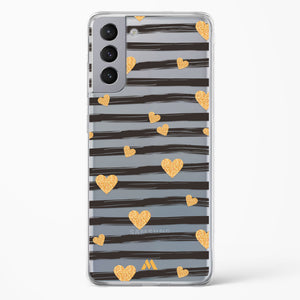 Hearts in Gold Crystal Clear Transparent Case-(Samsung)